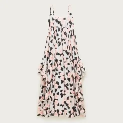 Ruffle maxi dress in peony print