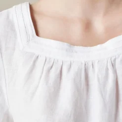 Sailor squareneck top in linen