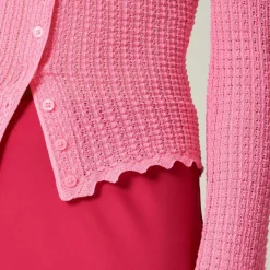 Scallop-trim cardigan top