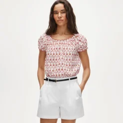 Scallop-trim eyelet top