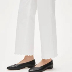 Scallop-trim slim-wide jean