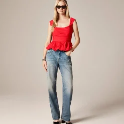Scoopneck bubble-hem tank top