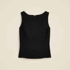 Seamed shell top in bouclé