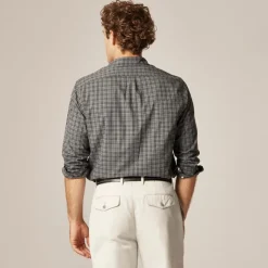 Secret Wash cotton poplin shirt with point collar