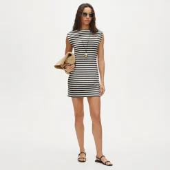 Sheath mini dress in stripe