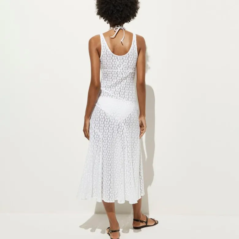 Sheer scoopneck lace dress
