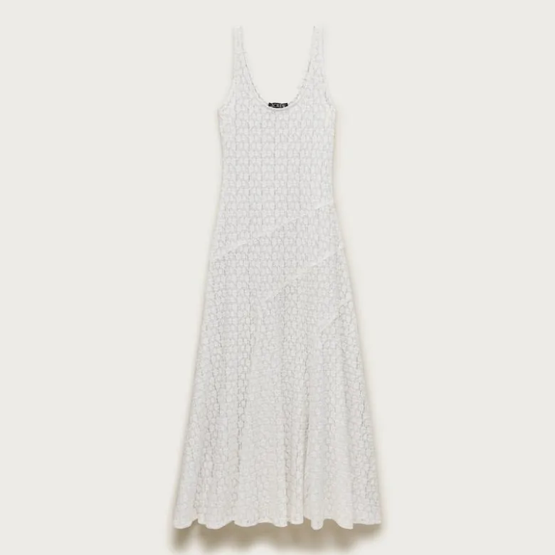 Sheer scoopneck lace dress