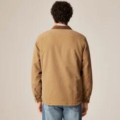 Sherpa-lined duck canvas shirt-jacket