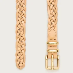 Skinny braided belt in Italian leather