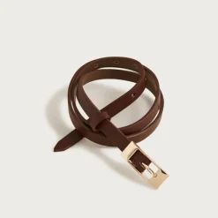 Skinny Italian leather belt