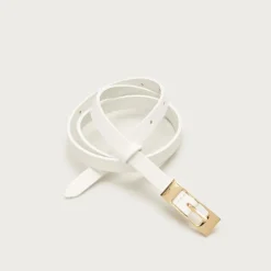 Skinny Italian leather belt