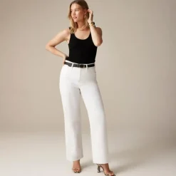 Slim wide-leg jean in white wash