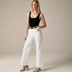Slim wide-leg jean in white wash