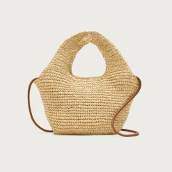 Small handknotted straw tote