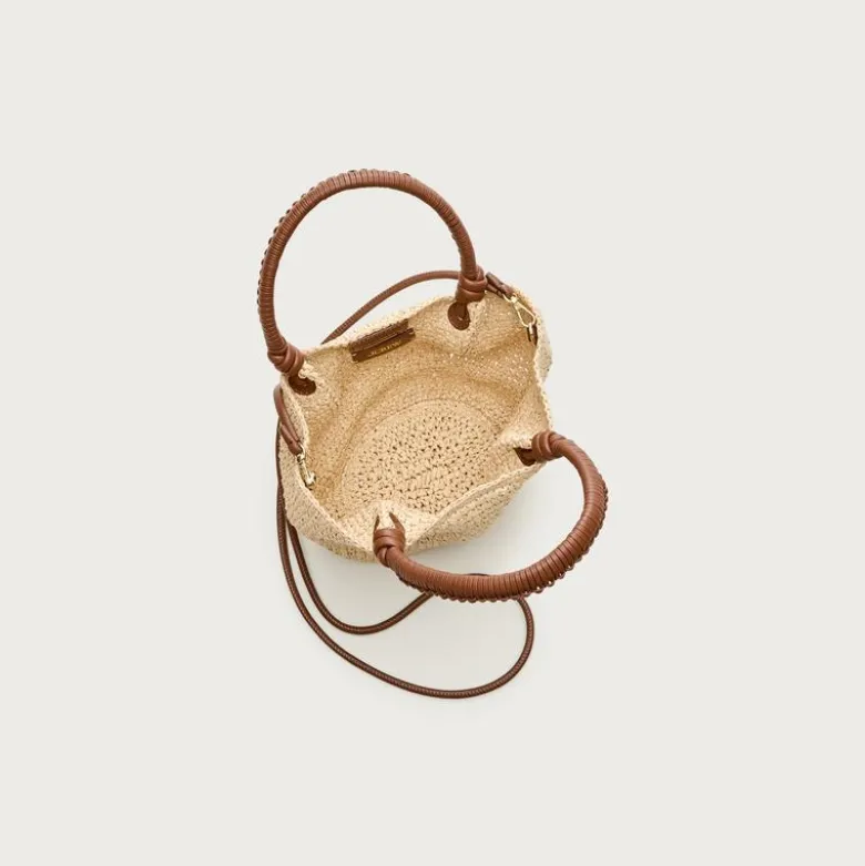 Small handknotted top-handle bag