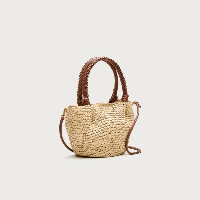 Small handknotted top-handle bag