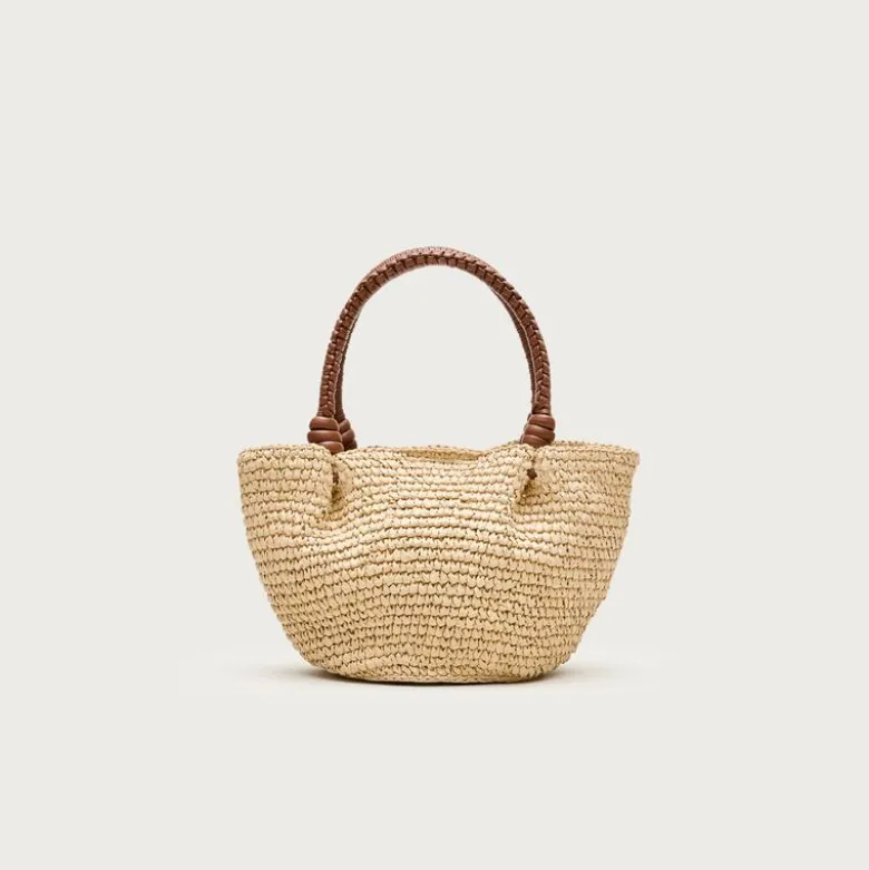 Small handknotted top-handle bag