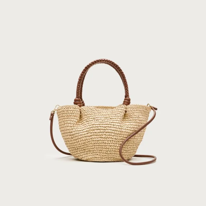 Small handknotted top-handle bag
