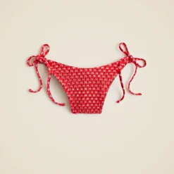 Smocked string bikini bottom in ditsy floral print