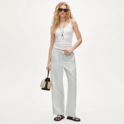 Soleil pant in striped linen
