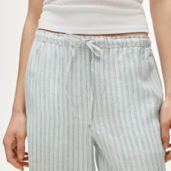 Soleil pant in striped linen