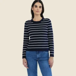 State of Cotton NYC Devon striped crewneck sweater