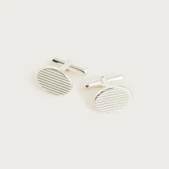 Sterling silver oval cuff links