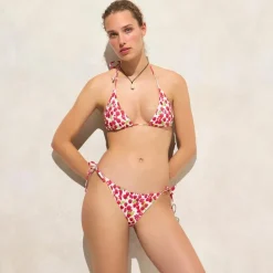 String hipster bikini bottom in raspberry print