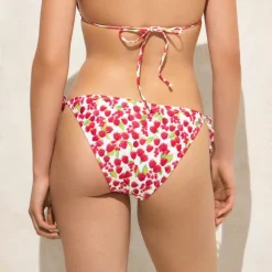 String hipster bikini bottom in raspberry print