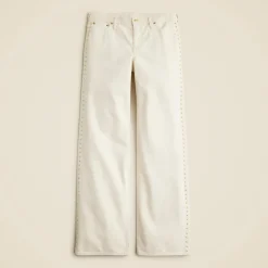 Studded lower-rise wide-leg jean in 1984 rigid