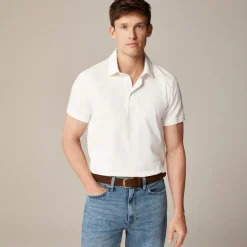 Sueded cotton polo shirt
