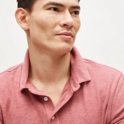 Sueded cotton polo shirt