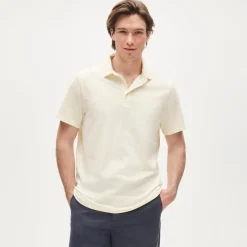 Sueded cotton polo shirt