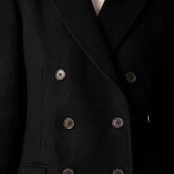 Tailored peacoat in Italian wool-blend melton
