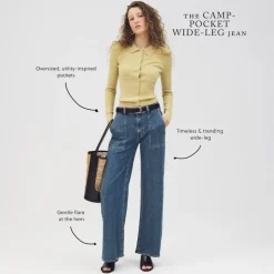 Tall camp-pocket wide-leg jean