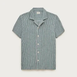 Textured camp-collar knit shirt in stripe