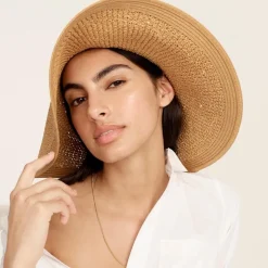 Textured summer straw hat