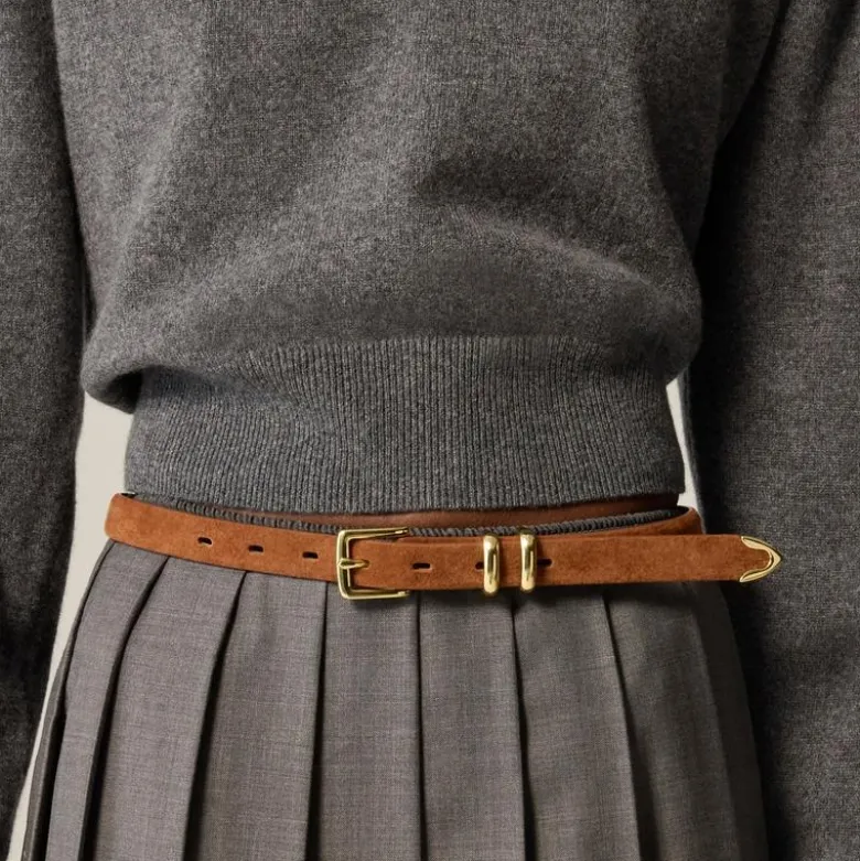 Thin suede belt