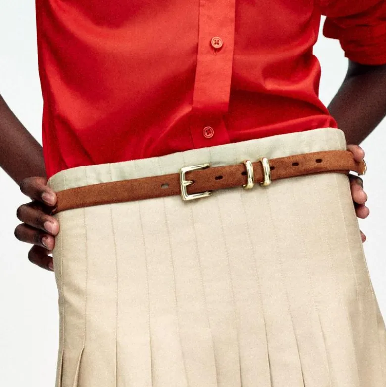 Thin suede belt