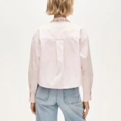 Étienne cropped button-up shirt in embellished cotton poplin