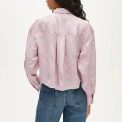 Étienne cropped button-up shirt in viscose twill