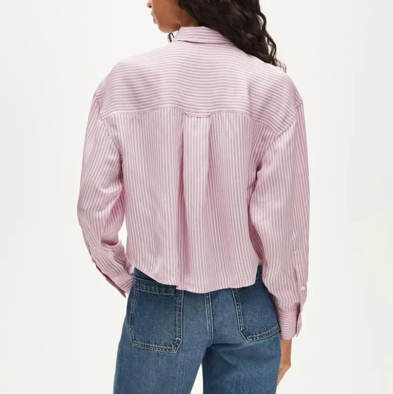 Étienne cropped button-up shirt in viscose twill