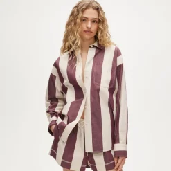 Étienne oversized shirt in striped cotton poplin
