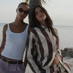Étienne oversized shirt in striped cotton poplin
