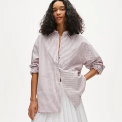 Étienne oversized shirt in striped cotton poplin