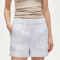 Tropez short in linen stripe