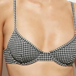 Underwire bikini top in gingham