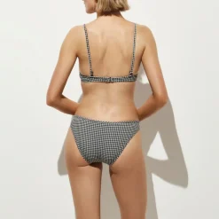 Underwire bikini top in gingham