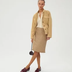 Utility chore jacket in brushed chino