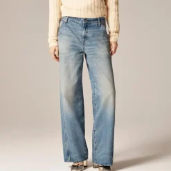Utility low-rise wide-leg jean